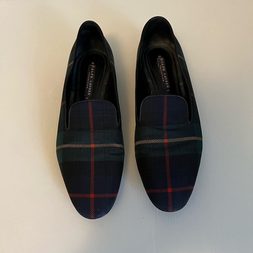 Ralph Lauren Blue and Red Plaid Loafers